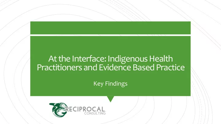 practitioners and evidence based practice