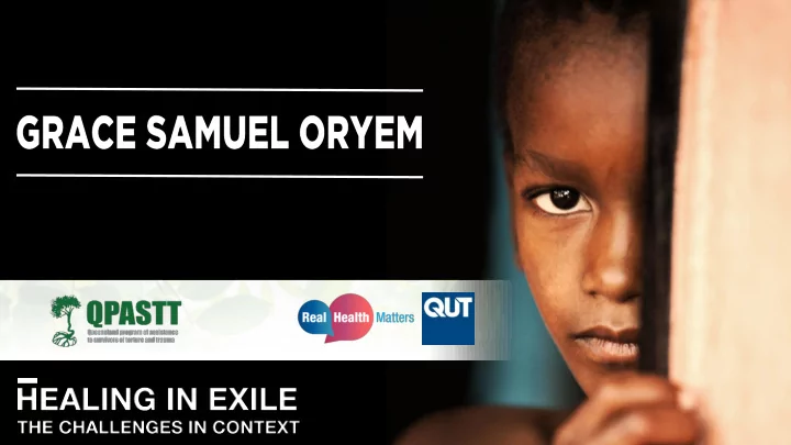 the role of community in recovery by grace samuel oryem