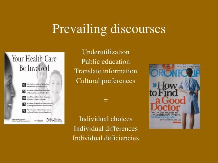 prevailing discourses