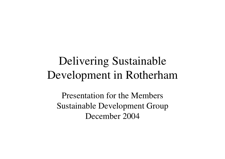 delivering sustainable development in rotherham