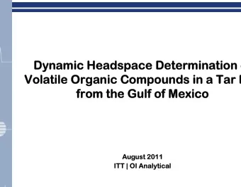 Dynamic Head  y  namic Heads  sp  space Determination  p  ace Determination o  Volatile Organic