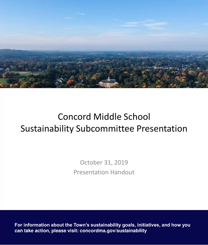 concord middle school sustainability subcommittee