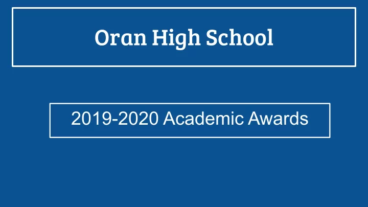 oran high school
