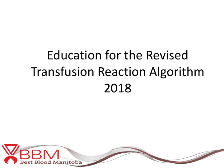 transfusion reaction algorithm