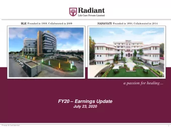 FY20  Earnings Update  July 23, 2020  Private &amp; Confidential  Private &amp; Confidential  1