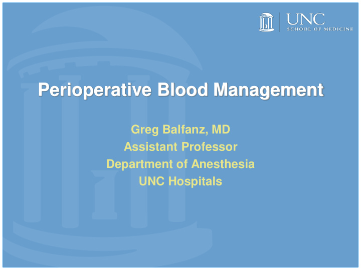 perioperative blood management