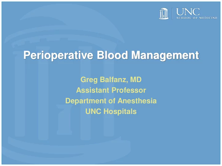 perioperative blood management