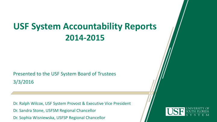 usf system accountability reports