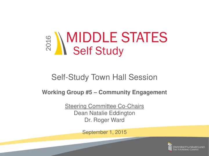 self study town hall session