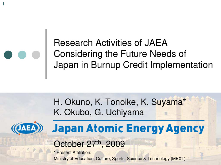 research activities of jaea considering the future needs