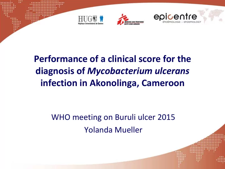 performance of a clinical score for the