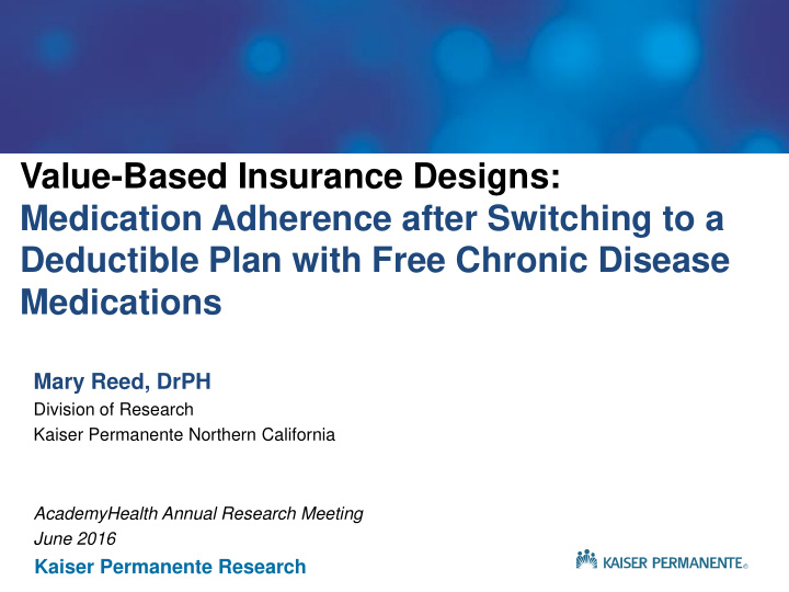 deductible plan with free chronic disease