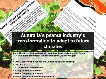 Australias peanut industrys  transformation to adapt to future  climates Peter Thorburn a ,