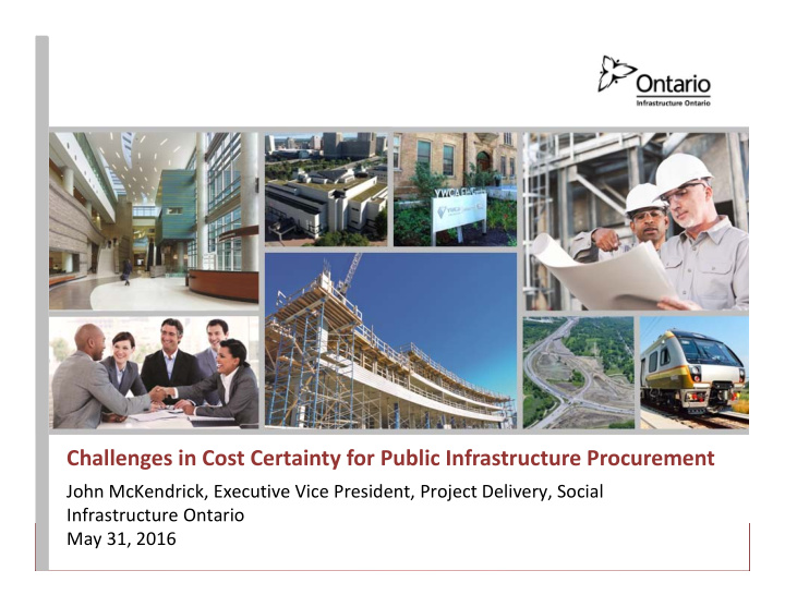 challenges in cost certainty for public infrastructure