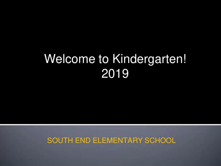 welcome to kindergarten