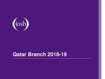 Qatar Branch 2018-19  New Committee  Introductions  Alan Crawford  Chair  Introductions  Who are we