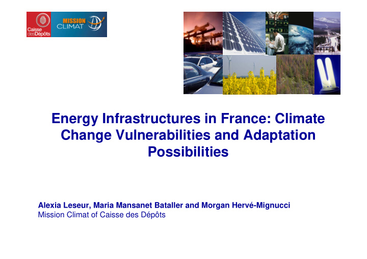 energy infrastructures in france climate change