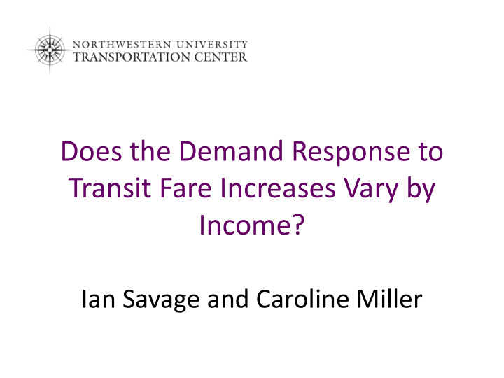 does the demand response to transit fare increases vary