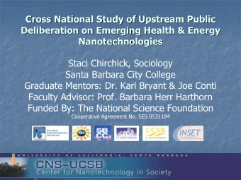 Cross National Study of Upstream Public  Cross National Study of Upstream Public  Deliberation on