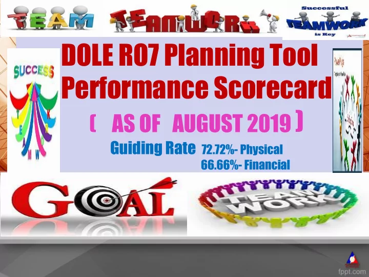 dole ro7 planning tool performance scorecard as of august