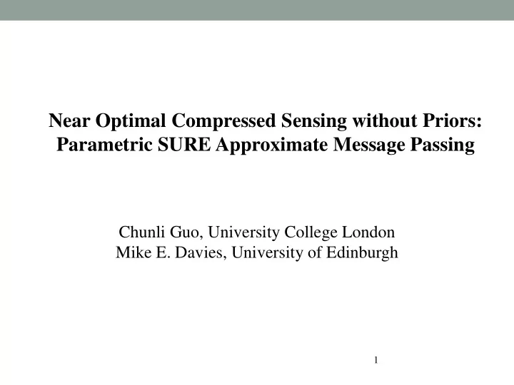 near optimal compressed sensing without priors