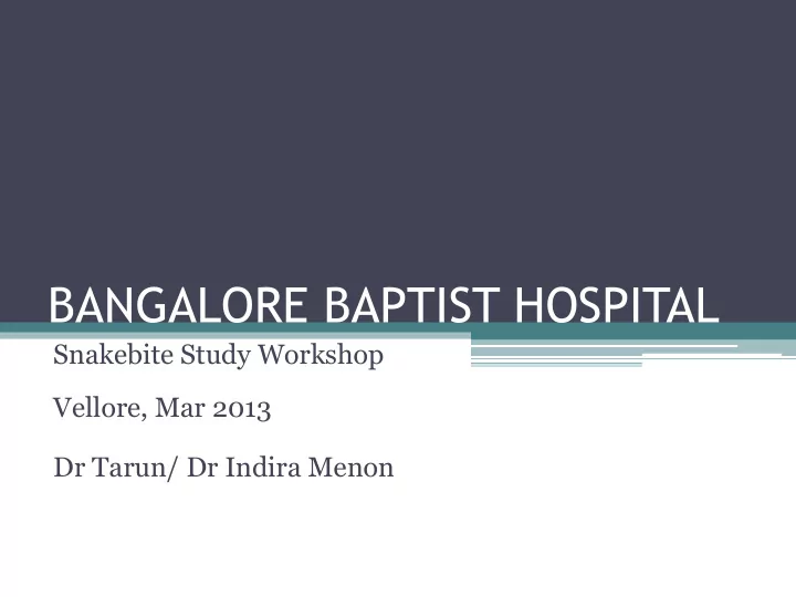 bangalore baptist hospital