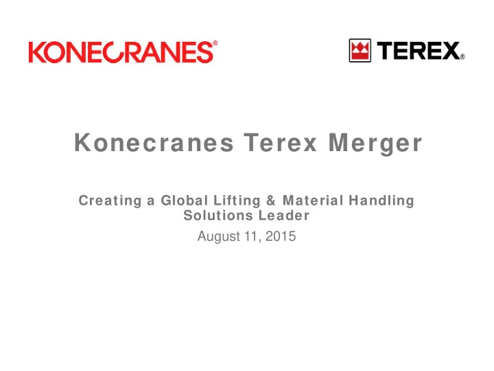 konecranes terex merger