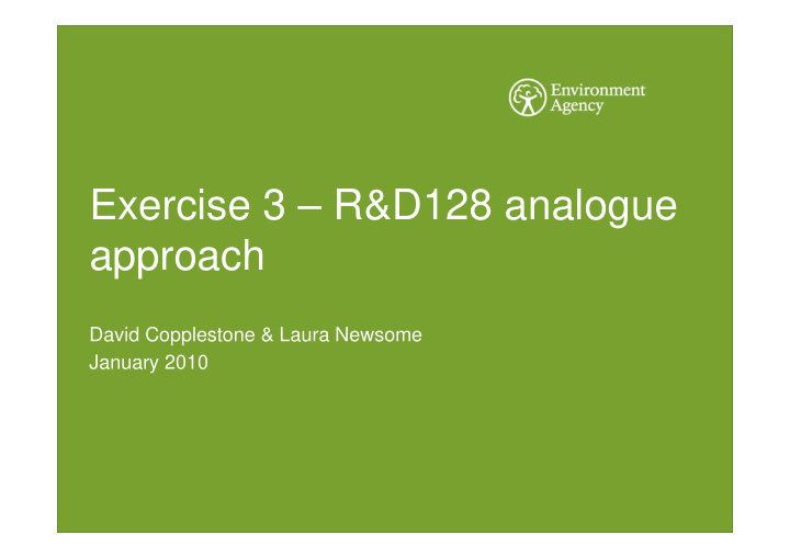 exercise 3 r d128 analogue approach