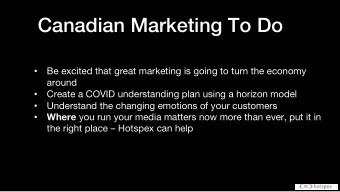 Canadian Marketing To Do  Be excited that great marketing is going to turn the economy    around