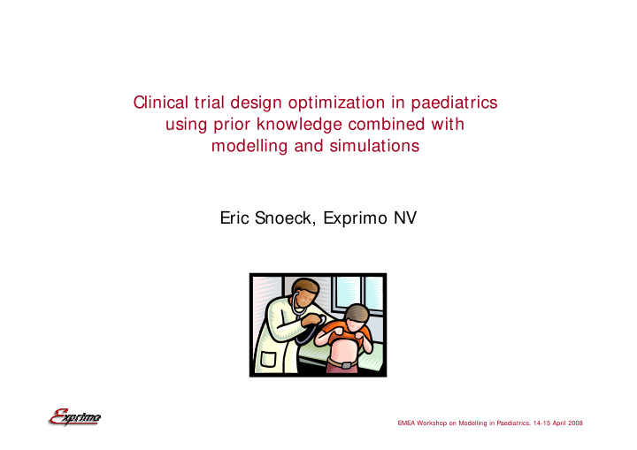 clinical trial design optimization in paediatrics using