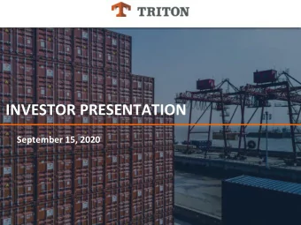 INVESTOR PRESENTATION  September 15, 2020  1  DISCLAIMER  Forward-Looking Statements  Certain