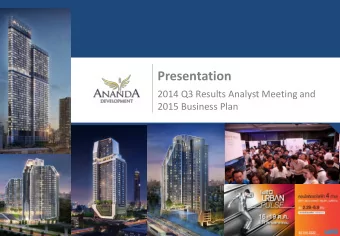 Presentation  2014 Q3 Results Analyst Meeting and 2015 Business Plan  1  Disclaimer The information