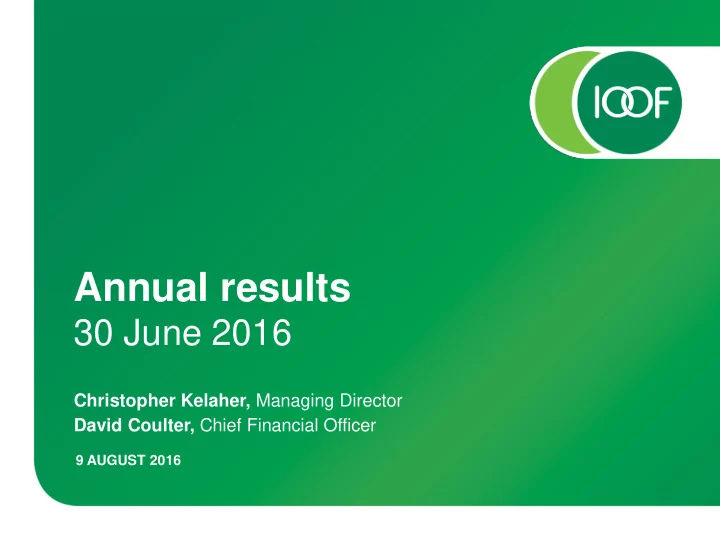 annual results