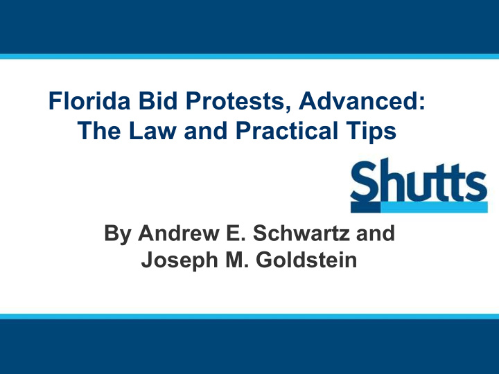 florida bid protests advanced the law and practical tips