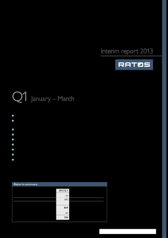 Q1  January  March  Profit before tax SEK 799m (6)     Result before tax, adjusted for