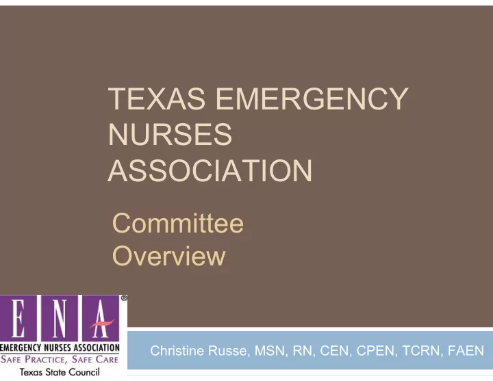 texas emergency nurses association