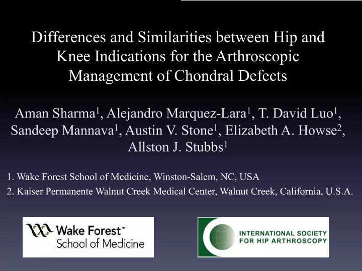 differences and similarities between hip and knee