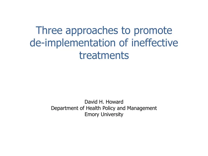 three approaches to promote