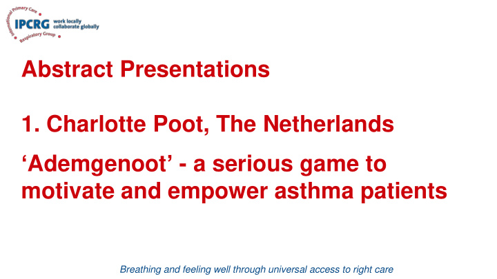 abstract presentations 1 charlotte poot the netherlands