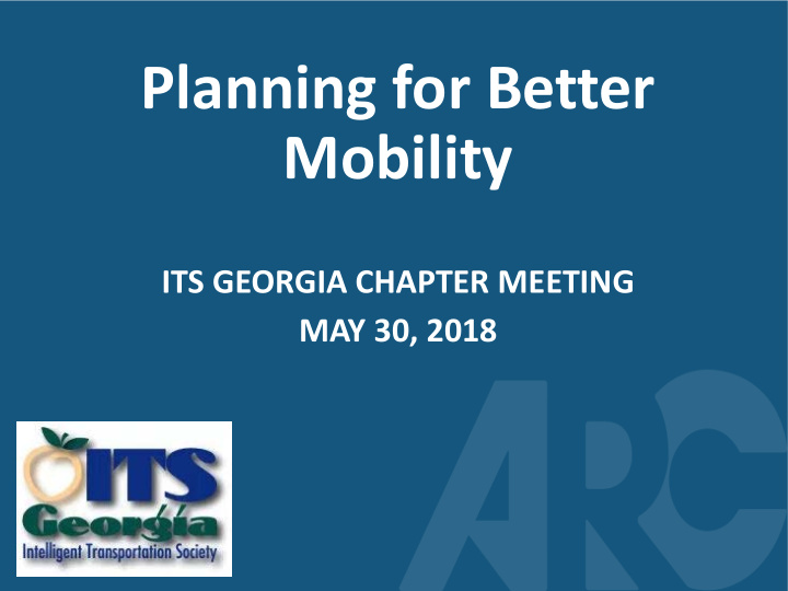 planning for better mobility