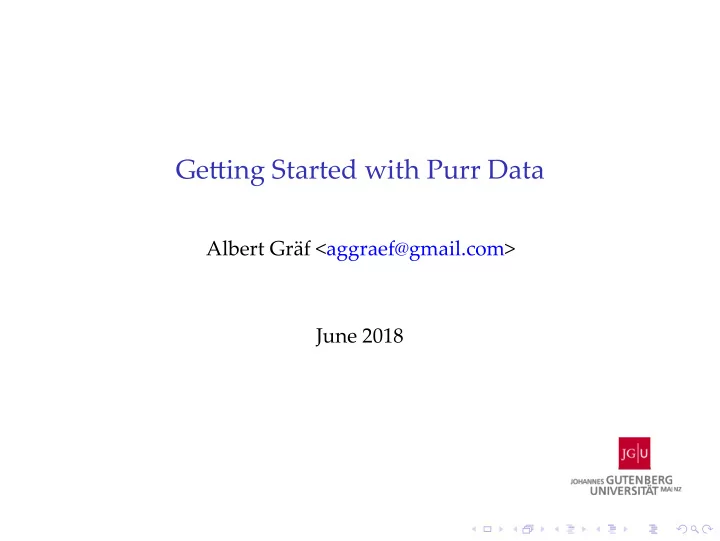 ge ing started with purr data