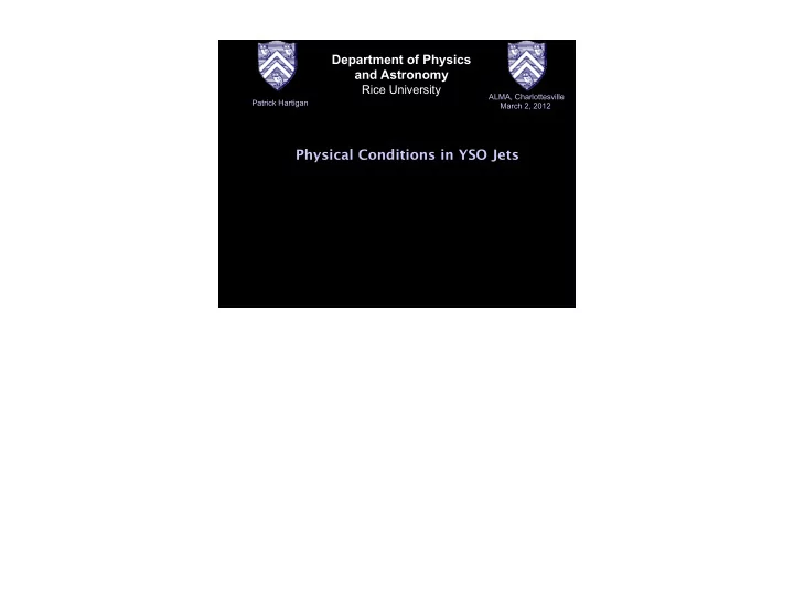physical conditions in yso jets overview