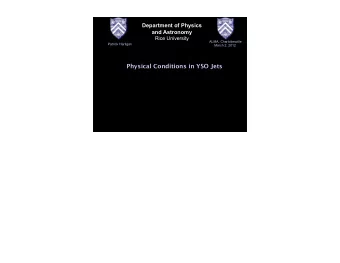 Physical Conditions in YSO Jets  OVERVIEW  (Focus on atomic lines)  I. Radiative Shocks  II.