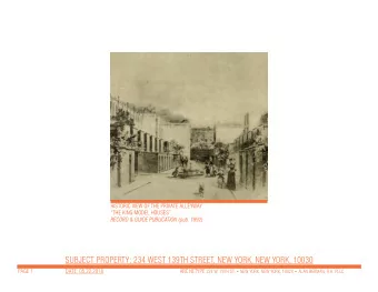 SUBJECT PROPERTY: 234 WEST 139TH STREET, NEW YORK, NEW YORK, 10030  PAGE 1  DATE: 05.22.2018