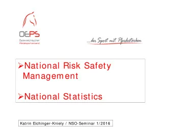 National Risk Safety  Management  National Statistics  Katrin Eichinger-Kniely /