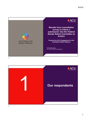 2 | 1  Our respondents  ACU Engagement | Vice President Portfolio  2  1  8/4/20  Who did we hear