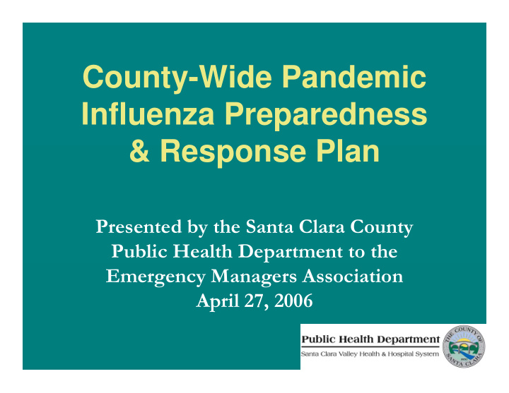 county wide pandemic influenza preparedness response plan