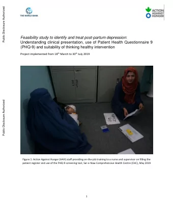 Public Disclosure Authorized  Figure 1: Action Against Hunger (AAH) staff providing on-the-job