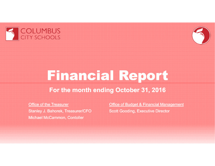 financial report financial report