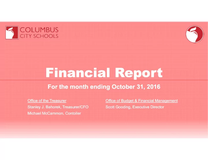 financial report financial report